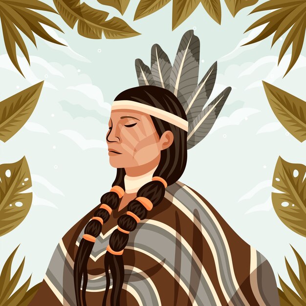 Ilustración de persona plana apache