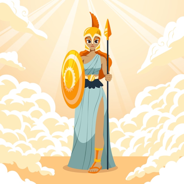 Ilustración del personaje de Atenea