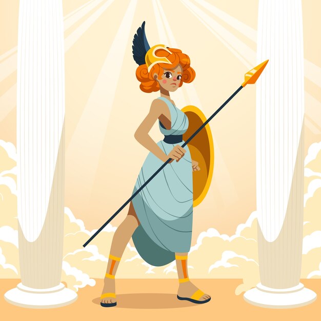 Ilustración del personaje de Atenea