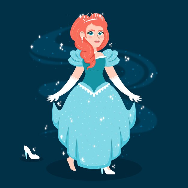 Ilustración con personaje de Cenicienta