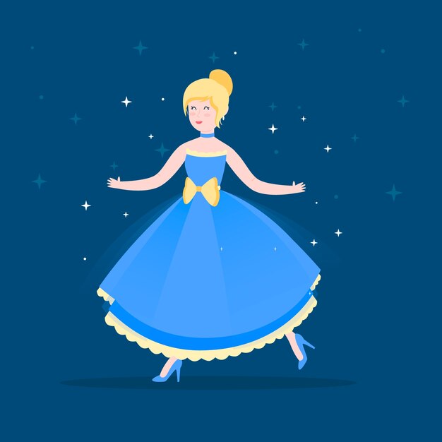 Ilustración de personaje de cuento de hadas de Cenicienta