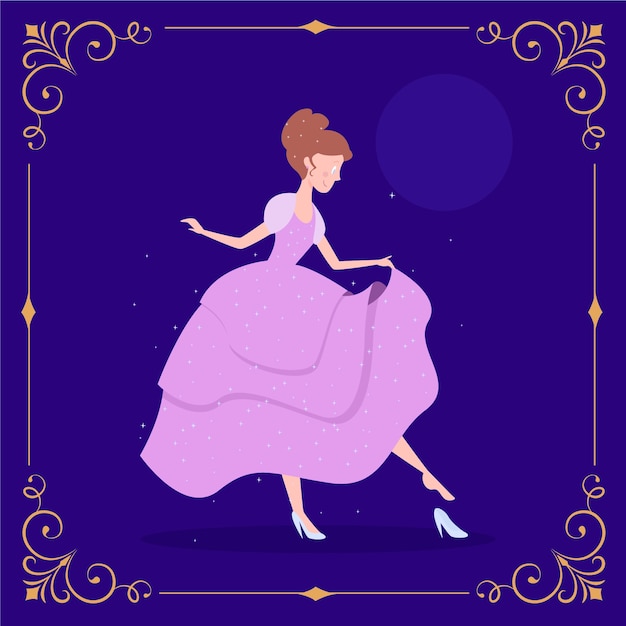 Ilustración de personaje de cuento de hadas de Cenicienta