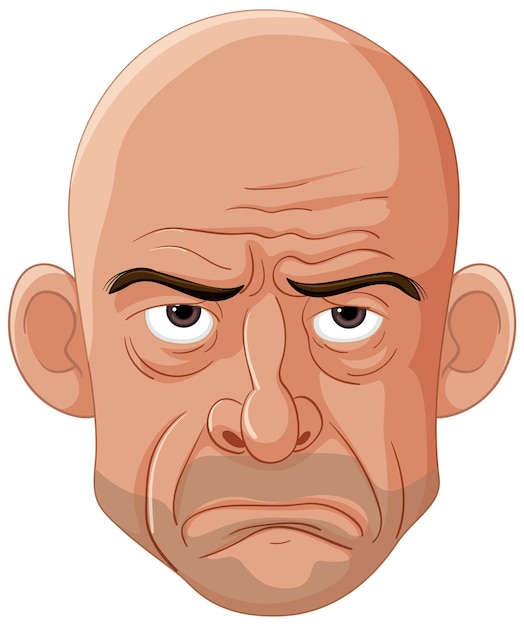 Ilustración del personaje de dibujos animados Grumpy Man