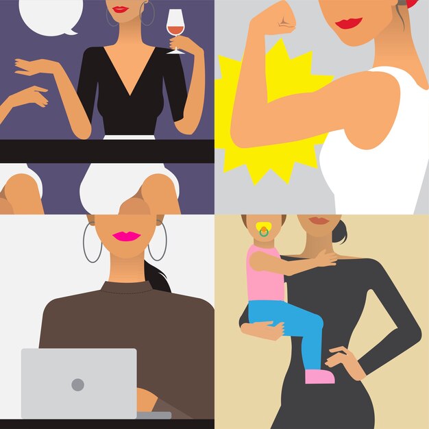Ilustración de personaje de estilo de vida de mujer
