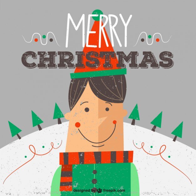 Vector gratuito ilustración de personaje feliz navidad