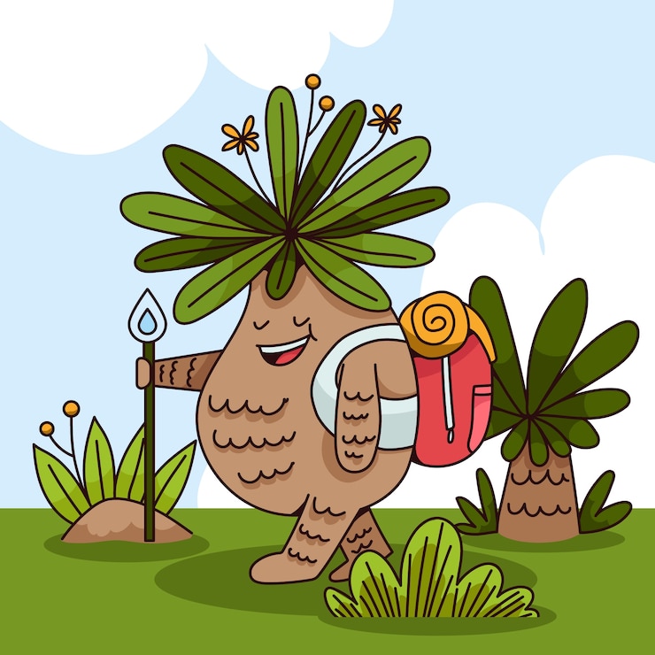 Vector gratuito ilustración de personaje de frailejón dibujado a mano
