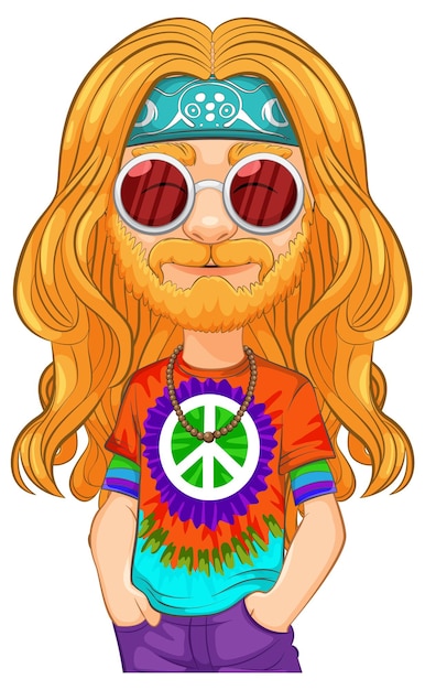 Vector gratuito ilustración de un personaje hippie