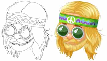 Vector gratuito ilustración de un personaje hippie