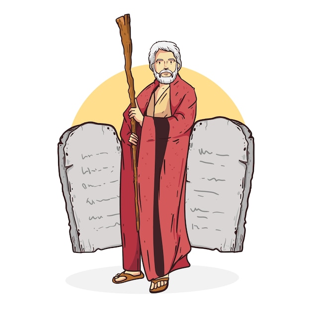 Ilustración del personaje de Moisés