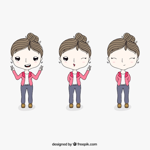 Vector gratuito ilustración de personaje de mujer