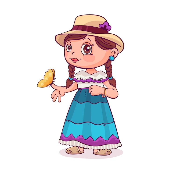 Vector gratuito ilustración de personaje paisa dibujado a mano