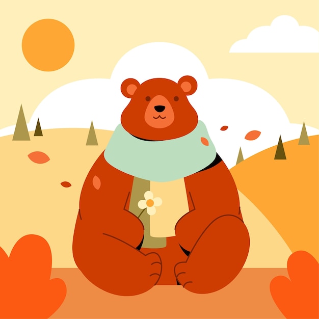 Ilustración de personaje plano para la celebración de la temporada de otoño