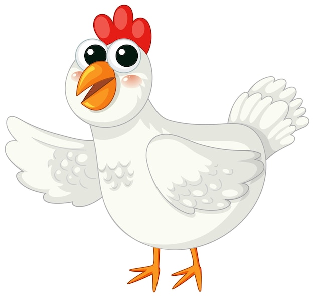Ilustración de personaje de pollo de dibujos animados adorable