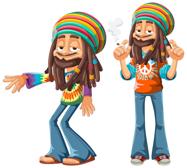 Vector gratuito ilustración de un personaje rastafari alegre