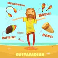 Vector gratuito ilustración del personaje rastafari