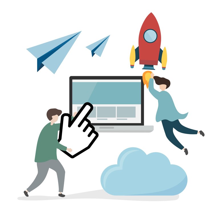 Vector gratuito ilustración de personajes y concepto de informática.