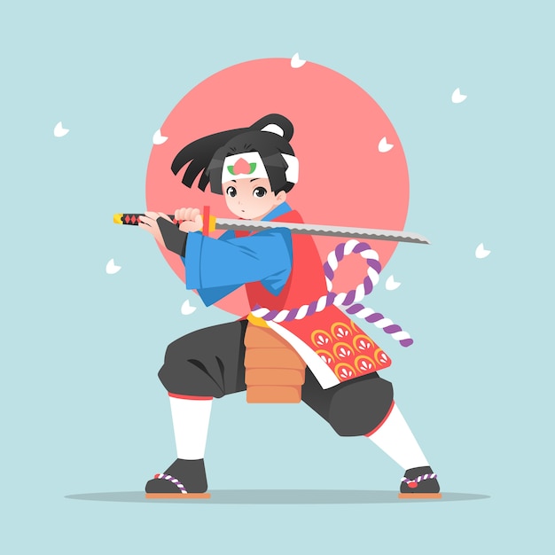Ilustración de personajes de dibujos animados asiáticos dibujados a mano