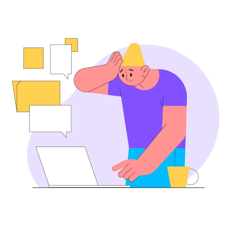 Vector gratuito ilustración de personas abrumadas de diseño plano dibujado a mano