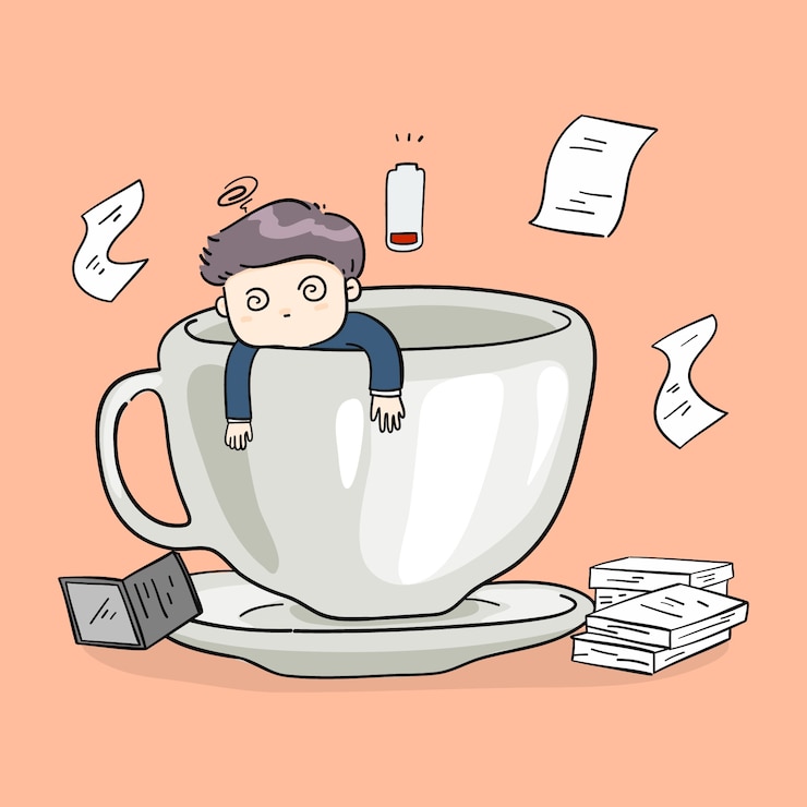 Vector gratuito ilustración de personas abrumadas de diseño plano dibujado a mano