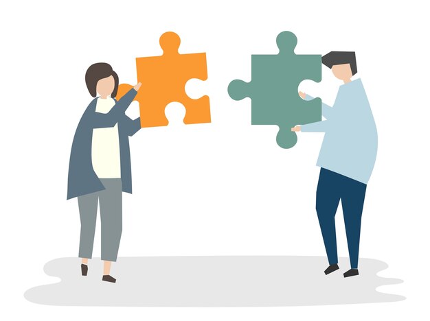 Ilustración de personas avatar concepto de trabajo en equipo