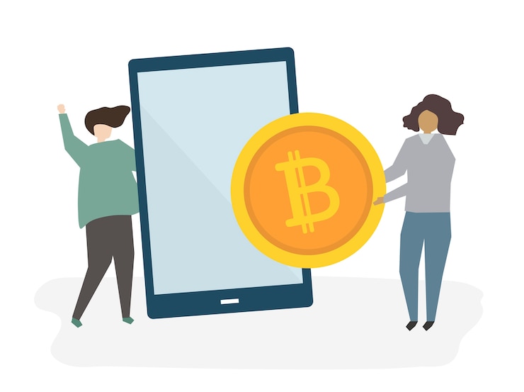 Vector gratuito ilustración de personas con banca en línea