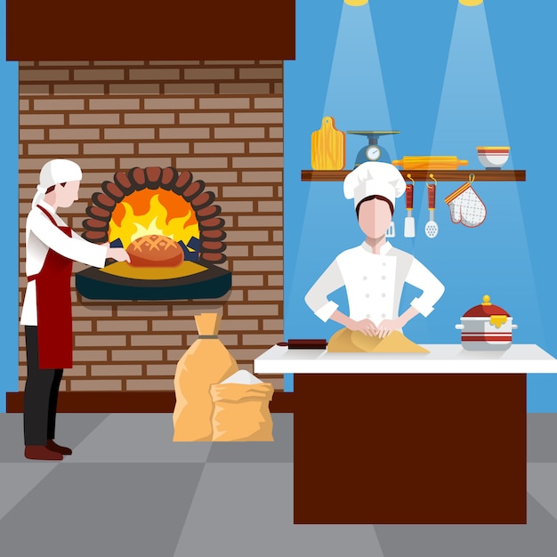 Vector gratuito ilustración de personas cocinando