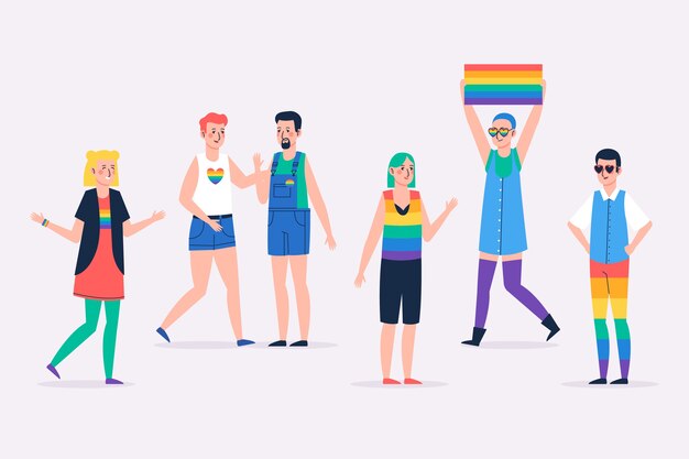 Vector gratuito ilustración de personas del día del orgullo