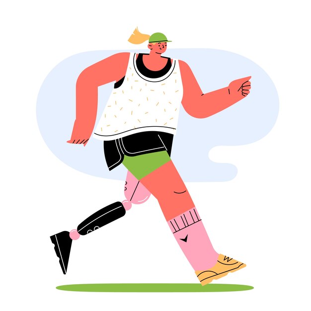 Ilustración de personas con discapacidad de diseño plano