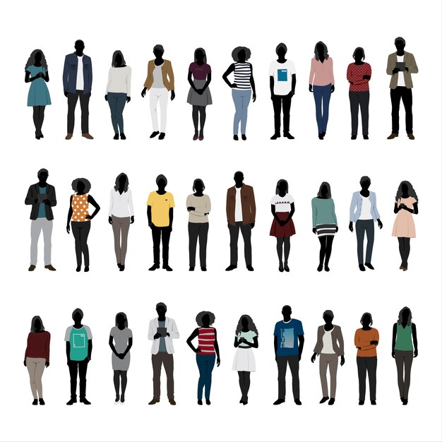 Ilustración de personas diversas.