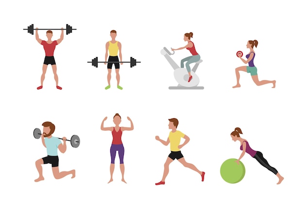 Ilustración de personas de fitness.