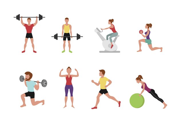 Ilustración de personas de fitness.