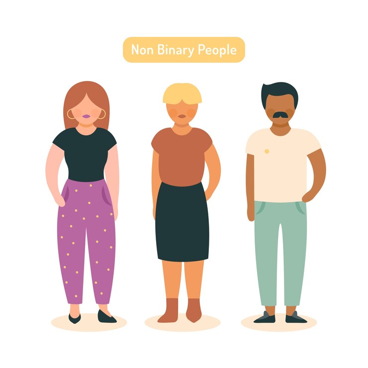 Vector gratuito ilustración de personas no binarias planas orgánicas