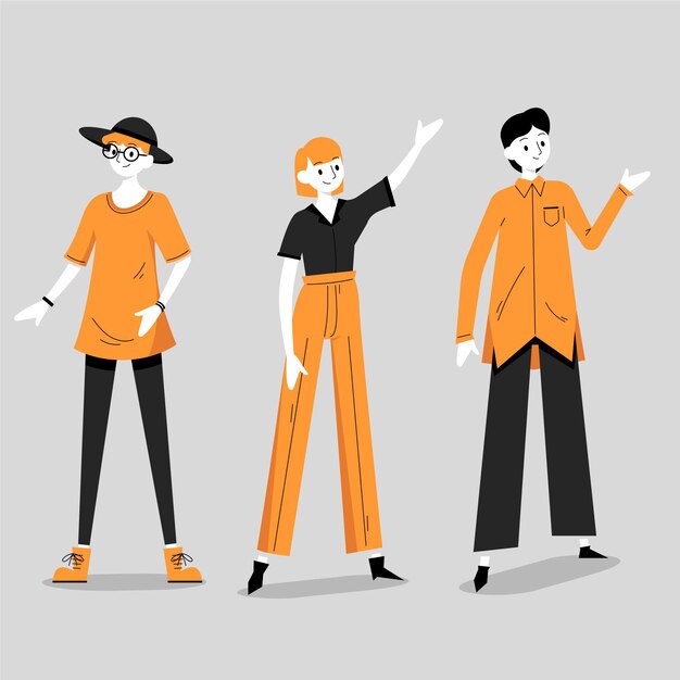 Ilustración de personas no binarias planas orgánicas