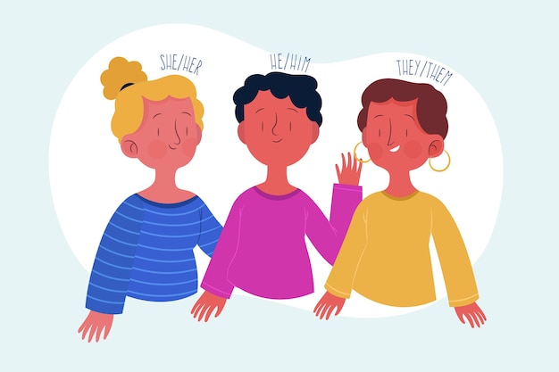 Ilustración de personas no binarias planas orgánicas