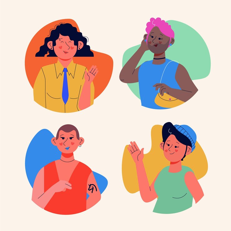 Ilustración de personas no binarias planas orgánicas