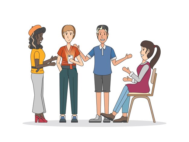 Ilustración de personas que tienen una discusión