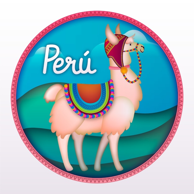 Vector gratuito ilustración de perú degradado