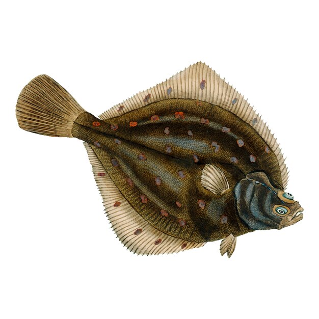 Ilustración de pescado de la vendimia