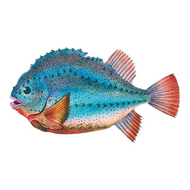 Ilustración de pescado de la vendimia