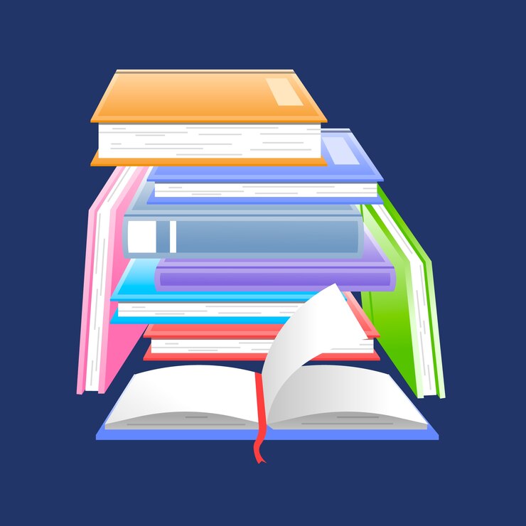 Vector gratuito ilustración de pila de libros degradados