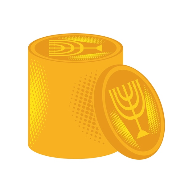 Vector gratuito ilustración de la pila de monedas de hanukkah aislada