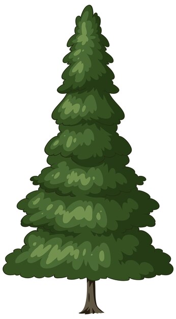 Ilustración de un pino verde y exuberante