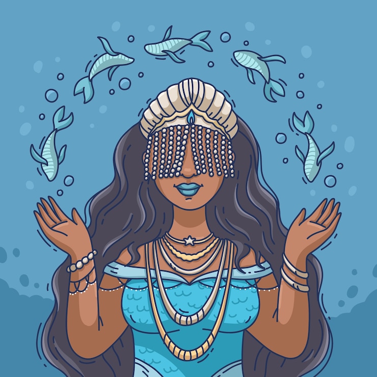 Vector gratuito ilustración pintada a mano por los iemanja