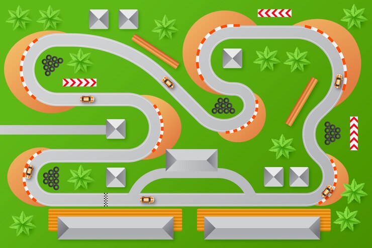 Vector gratuito ilustración de pista de carreras de gradiente
