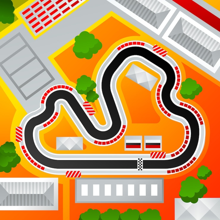 Vector gratuito ilustración de pista de carreras de gradiente