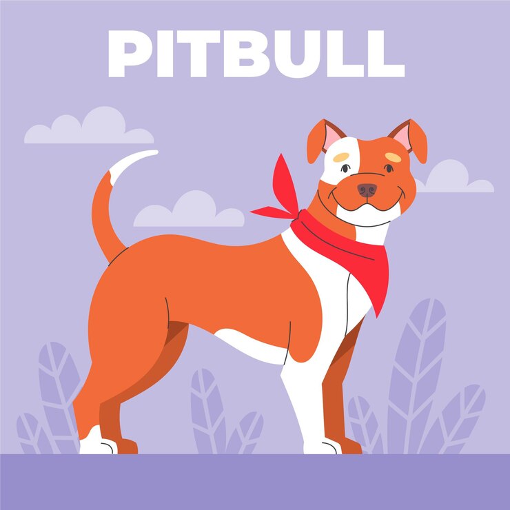 Vector gratuito ilustración de pitbull creativa plana
