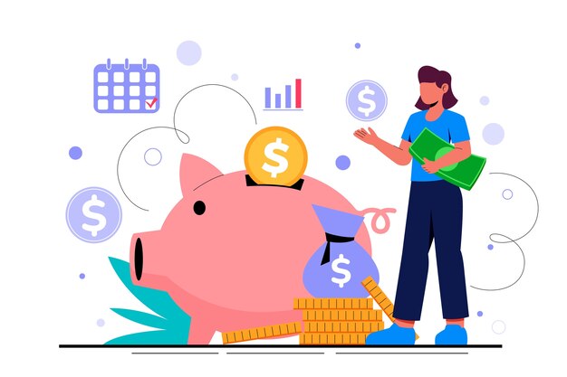 Ilustración de plan de ahorro para empleados de diseño plano