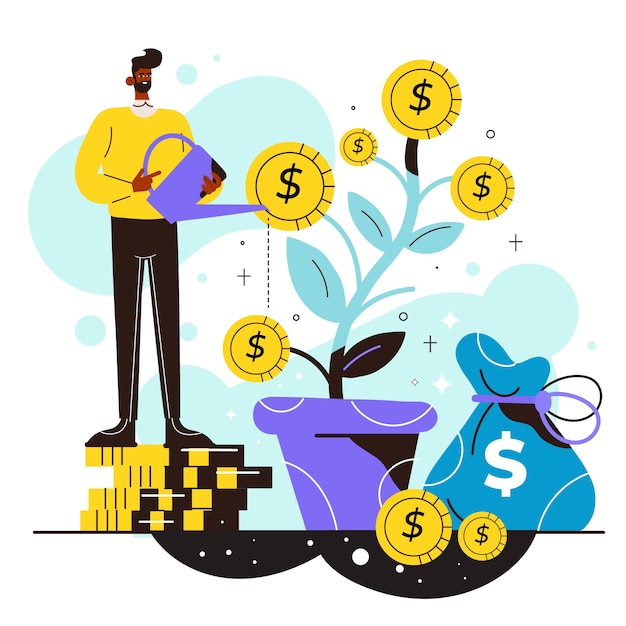 Ilustración de plan de ahorro para empleados de diseño plano