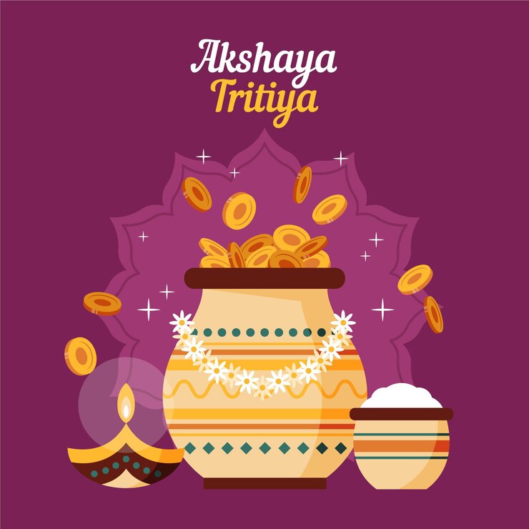 Vector gratuito ilustración plana akshaya tritiya
