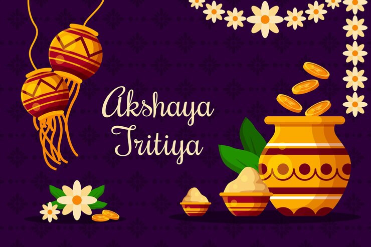 Vector gratuito ilustración plana akshaya tritiya